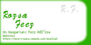 rozsa fecz business card